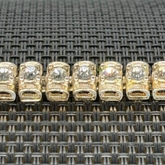 Vintage Avon Rhinestone and Silver Tone Tennis Bracelet, Signed "Avon" and "SO"" - Picture 8 of 11